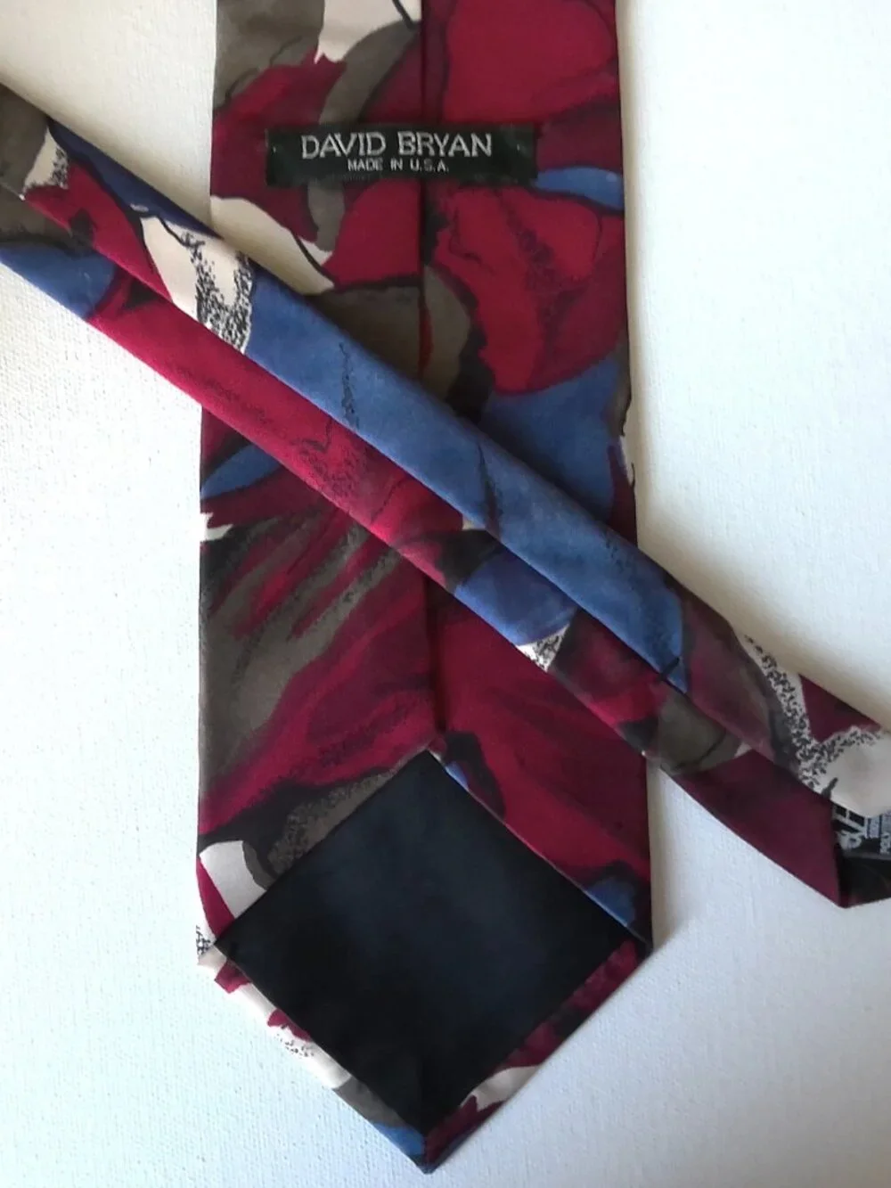VTG David Bryan Watercolor Floral Neck Tie Retro Streetwear Rock & Roll Short